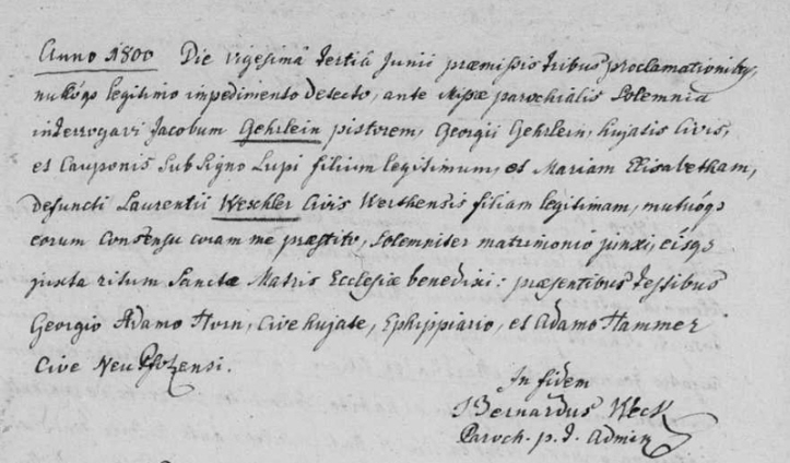 Heiratsregister Kath. Pfarramt Leimersheim; Film-Nr. 367 703; Aufnahmegruppen-Nr. 819 9554