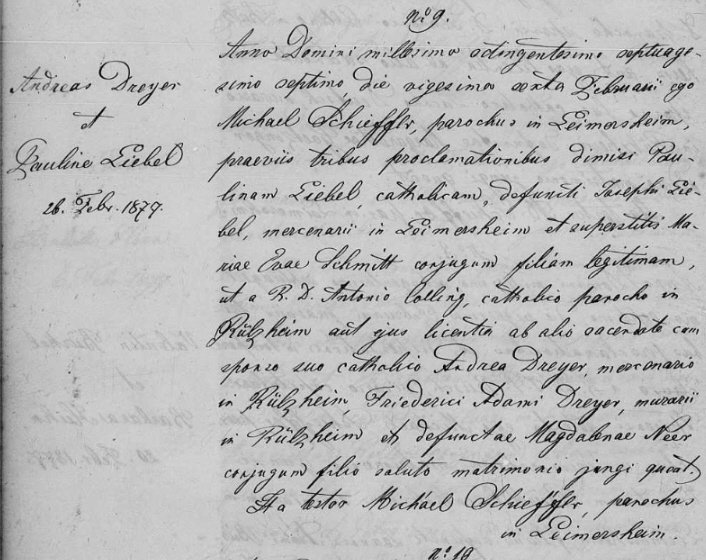 Bischöfl. Ordinariat; Kath.Pfarramt Leimersheim. Heiratsregister 1860-1928, Film-Nr. LM 1018