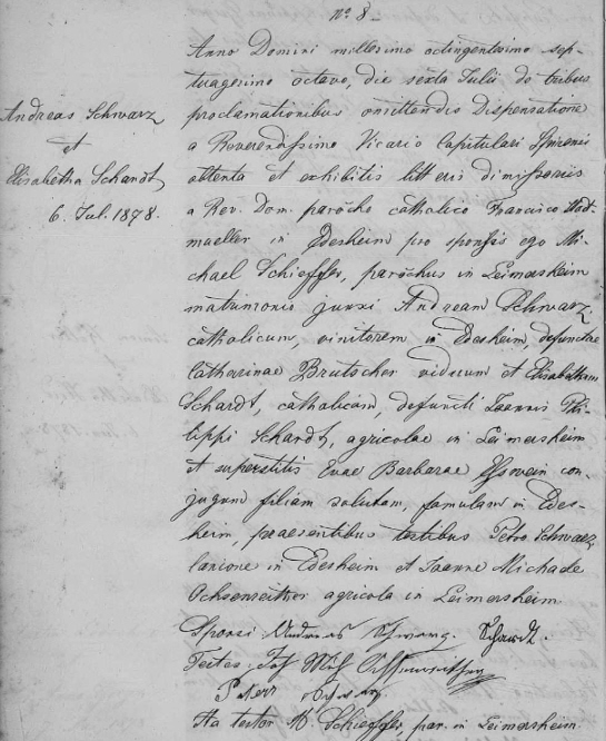 Bischöfl. Ordinariat; Kath.Pfarramt Leimersheim. Heiratsregister 1860-1928, Film-Nr. LM 1018