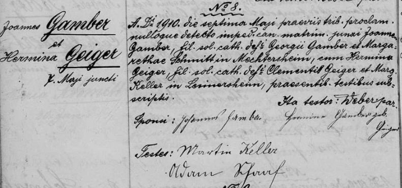 Bischöfl. Ordinariat Speyer, Kath.Pfarramt Leimersheim; Heiratsregister 1860 - 1928, Film-Nr. LM 1018