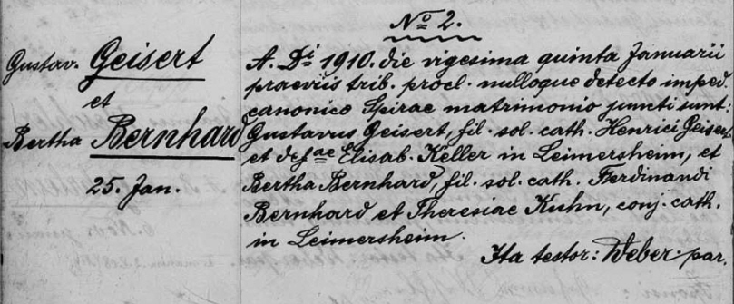 Bischöfl. Ordinariat Speyer, Kath.Pfarramt Leimersheim; Heiratsregister 1860 - 1928, Film-Nr. LM 1018